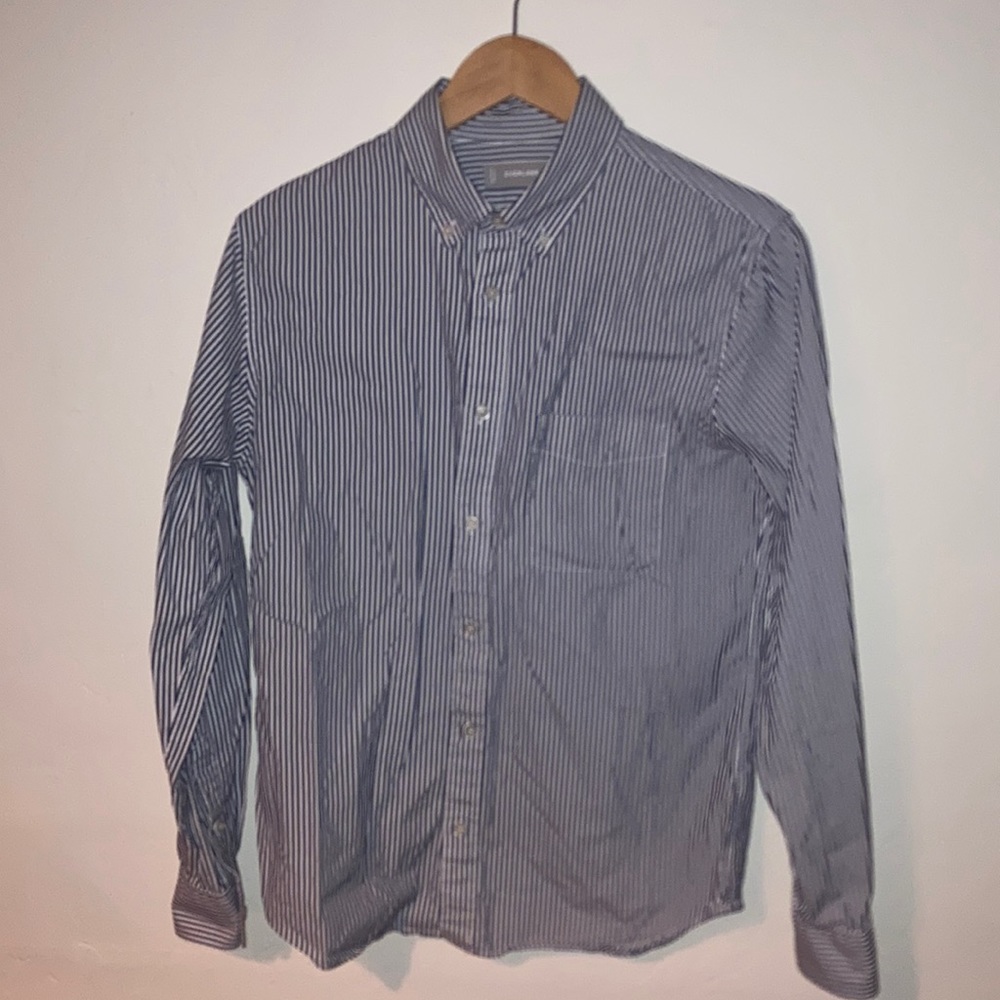 🪐👔 EVERLANE Men’s Size Small Light Blue & White Striped Button Down NWOW 👔✨